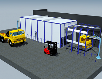 Проходной комплекс подготовки и покраски кабин грузовиков SPK-16.5.4