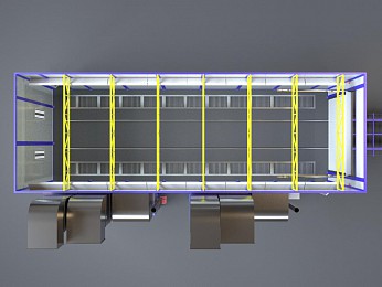 Покрасочно-сушильная камера для нефтегазового оборудования SPK-15.5.5